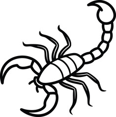 Elegant Line Art Scorpion Illustration A Detailed Vector Graphic