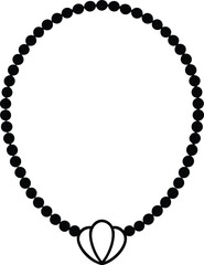 Elegant Pearl Necklace Design A Simple, Circular Frame with Shell Accent
