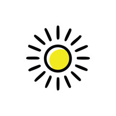 Sunny Day Icon Simple, Bright Sun Illustration