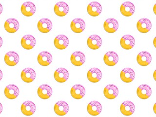 Seamless Pattern of Glazed Donuts with Sprinkles