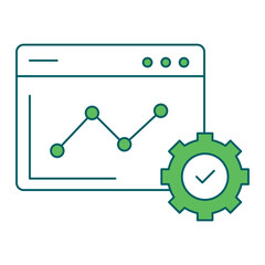 Performance Tracking icon for business intelligence and analytics dashboards, ideal for data visualization, KPI tracking, and performance monitoring interfaces.
