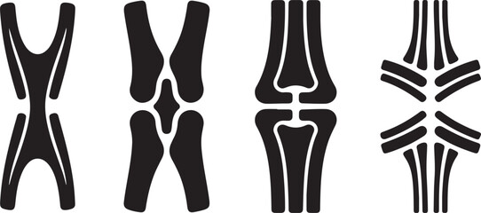 Four Abstract Black Joint Illustrations for Medical Design