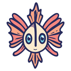 lionfish, undersea animal, vector, transparent background, creature, pterois, fish, animal, ocean, nature, aquarium, pattern, marine, underwater, tropical, icon, cute, colorful