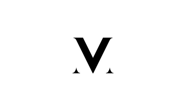 MV initial letters, monogram logo