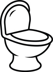 Simple Line Drawing of a Toilet Bowl Clean and Minimalist Illustration