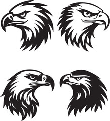 Fototapeta premium set of eagle silhouette vector