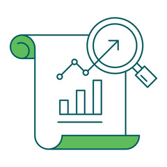 Growth Reporting icon for business intelligence and analytics dashboards, ideal for data visualization, KPI tracking, and performance monitoring interfaces.