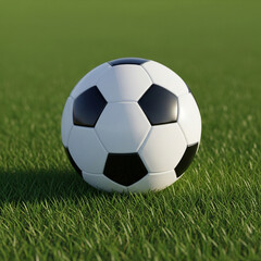 Naklejka premium soccer ball on grass