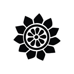 Elegant Floral Mandala Design Black and White Flower Illustration