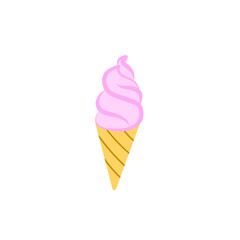 Cute Pink Strawberry Soft Serve Ice Cream Cone