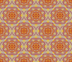  Japanese Star Flower Mosaic Vector Seamless Pattern