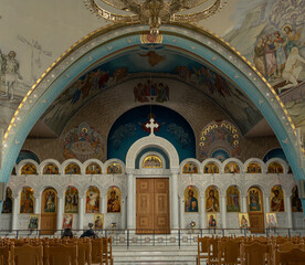 Obraz premium Interior of the church in the city of Tirana (Albania)