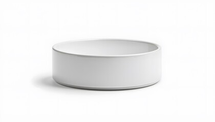 Empty round white ceramic bowl.