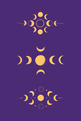 set of Moon illustration 