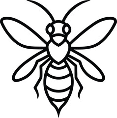 Elegant Wasp Line Art A Striking Vector Illustration of a Wasp