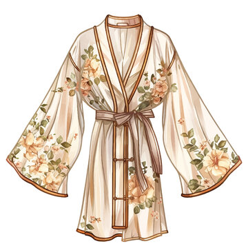 Hand-Drawn Chifforobe with Vintage Clothing and Items