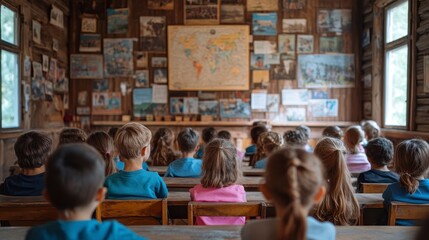 Children Sitting in Classroom Engaged in Learning Activity