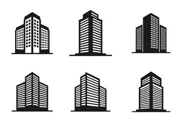 Fototapeta premium A comprehensive set of vector city buildings perfect for illustrating urban skylines and business districts