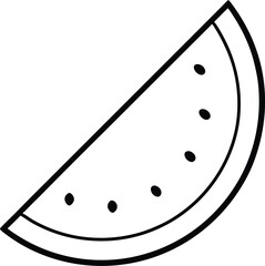 Refreshing Watermelon Slice A Simple Line Art Illustration