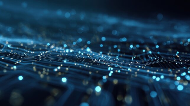 Abstract blue circuit board technology background