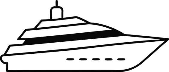 Luxury Yacht Icon Elegant Design and Nautical Style