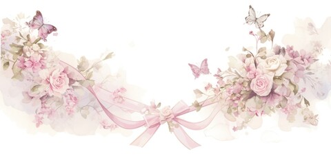 Pink coquette a Butterfly illustration watercolor butterfly.