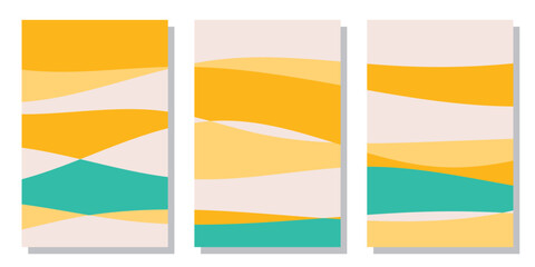 A set of abstract summer backgrounds, summer backgrounds in abstract wave style