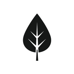 Simple black leaf icon nature symbol ecology design
