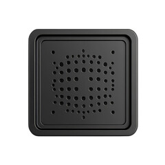 Black Square Perforated Grate Design Modern Panel Industrial Ventilation on transparent background