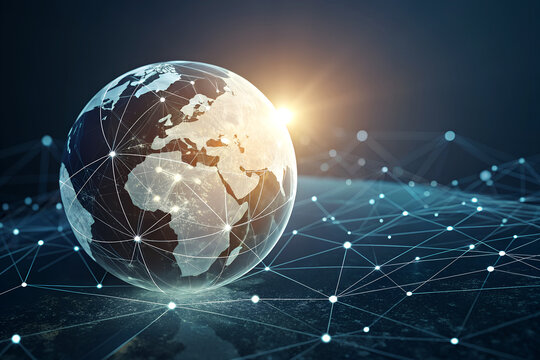Global communication network concept with Earth and satellite technology ai generated - Powered by Adobe