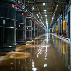 Fuel tanks and underground reservoir 
