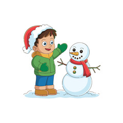 santa claus and snowman