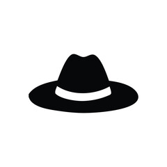 Classic Fedora Hat Icon Elegant Design, Simple Silhouette