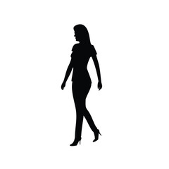Woman walking silhouette business casual fashion