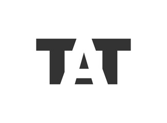 Fototapeta premium TAT logo design. Initial letter T A T bold font style for tech startups, consulting, corporate branding. Creative company name, headlines typography identity, trendy logotype.