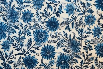 Top view photo of a block print pattern blackboard porcelain graphics.