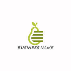 design logo combine tech and fruit pear