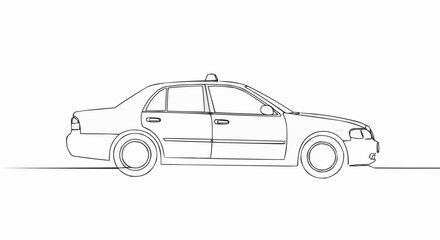 Fototapeta premium A line drawing of a taxi cab, perfect for transportation and travel concepts.