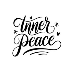 Inner Peace. Self Love Quote Design Isolated on White Background