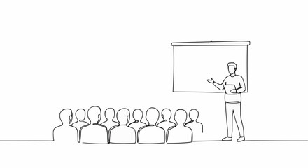 A presentation is being delivered in front of an audience.