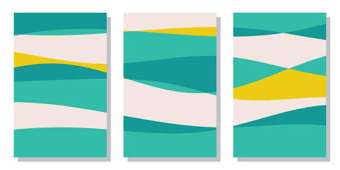 A set of abstract summer backgrounds, summer backgrounds in abstract wave style