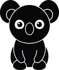 Adorable Koala Bear Silhouette Cute Cartoon Illustration