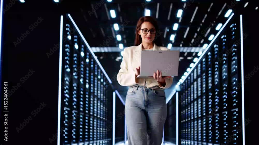 Aufkleber Data Center Analyst Engineer Checking Server Security