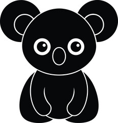 Adorable Koala Silhouette Cute Cartoon Animal Illustration