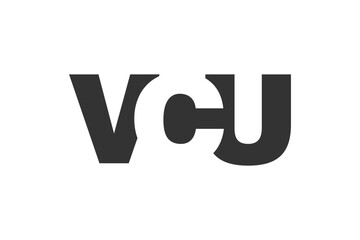 VCU logo design. Initial letter V C U bold font style for tech startups, consulting, corporate branding. Creative company name, headlines typography identity, trendy logotype.