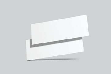 3D Realistic empty gift voucher card mockup isolated on background. Blank template for presentation discount, plastic coupon, train, movie, raffle, carnival, concert, festival, flyer or event ticket