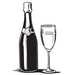 bottle and glass of wine