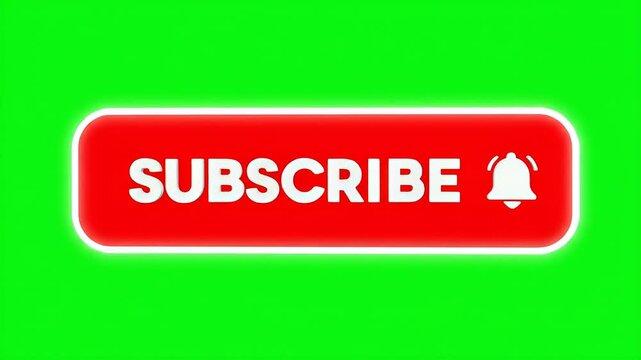 Animated Subscribe Button Red, White, Green Screen