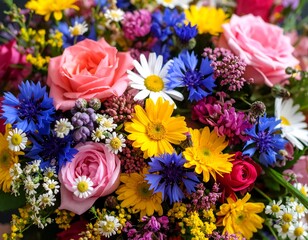 Vibrant flower bouquet close-up