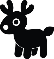 Adorable Cartoon Reindeer Illustration  A Cute Holiday Design